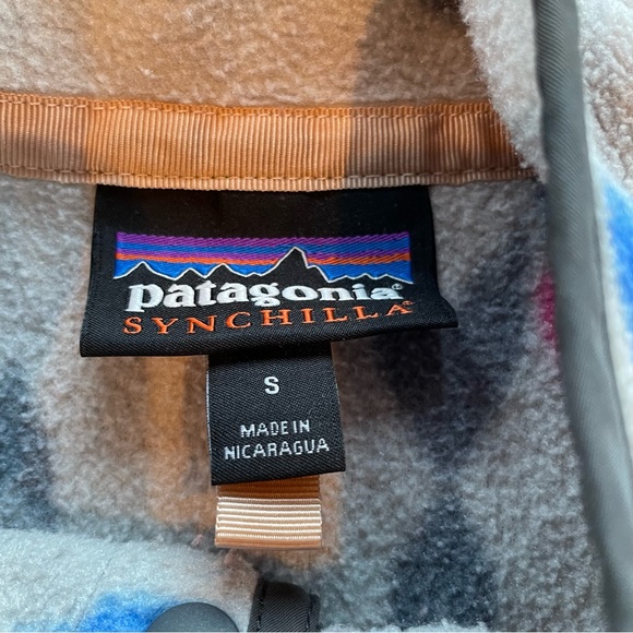 Patagonia Synchilla Snap T Fleece Pullover Grey, Pink Blue, Small Gorpcore - Picture 3 of 7